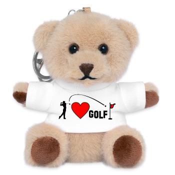 I love golf heart - Teddy Keyring - white - Front