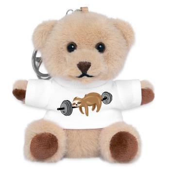 Faultier Kraft fitness gym gweichte sport symbol - Teddy Schlüsselanhänger - Weiß - Vorne