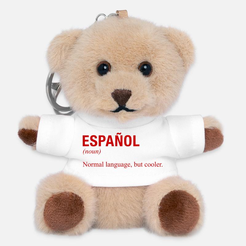SPANISH Language Spanische Sprache Espanol Spanien - Teddy Schlüsselanhänger - Weiß