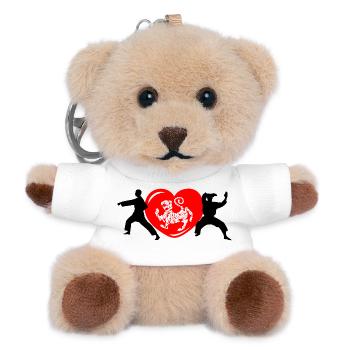 Shotokan karate heart with tiger - Teddy Keyring - white - Front