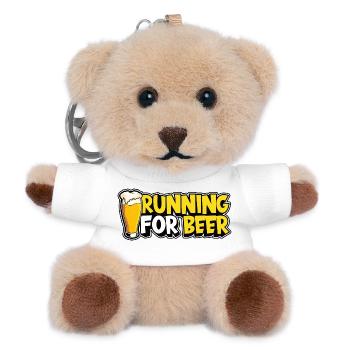 Running for beer - Teddy Keyring - white - Front