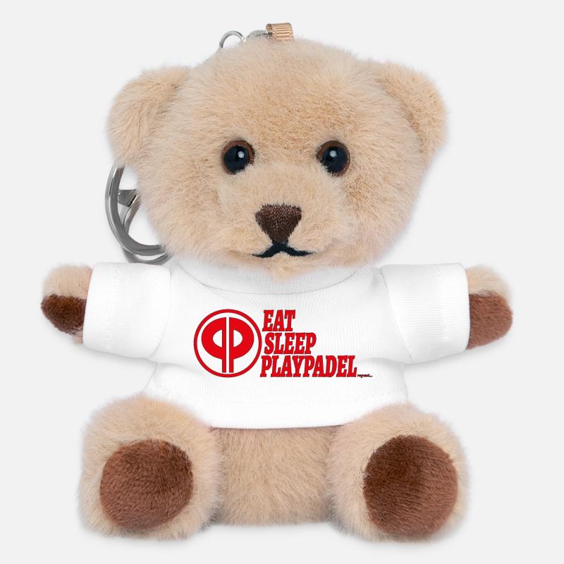 Eat Sleep Play Padel Logo - Teddy Keyring - white