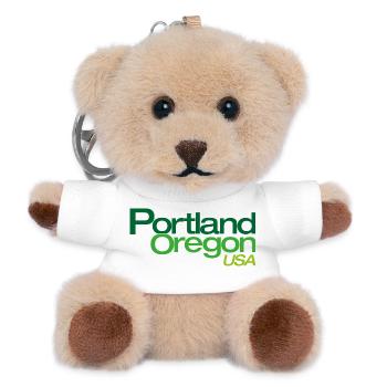 Portland Oregon USA Schriftzug - Teddy Schlüsselanhänger - Weiß - Vorne