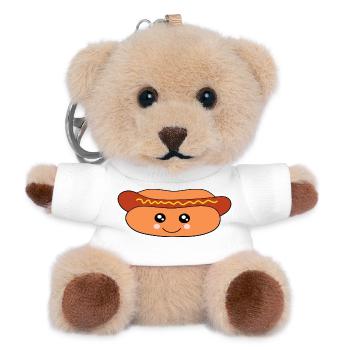 Kawaii, sausages, sausages, butcher - Teddy Keyring - white - Front