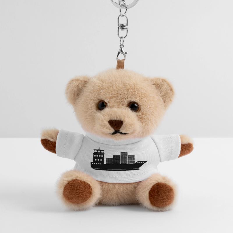 Seecontainerschiff oder Boot mit Containern Teddy Schlüsselanhänger