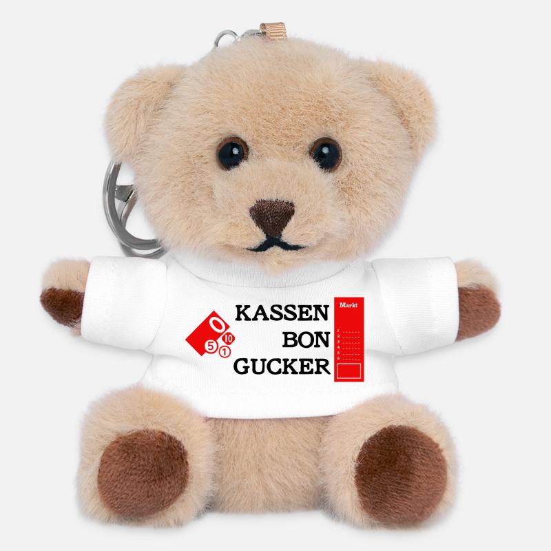 Kassenbongucker - Teddy Schlüsselanhänger - Weiß