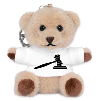 Dish hammer logo - Teddy Keyring - white - Front