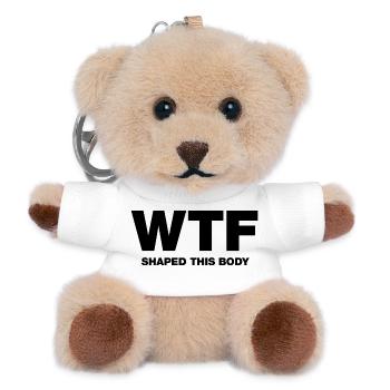 WTF shaped this body - Teddy Schlüsselanhänger - Weiß - Vorne