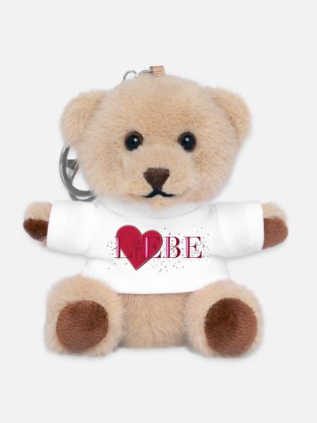 Liebe - Teddy Schlüsselanhänger - Weiß