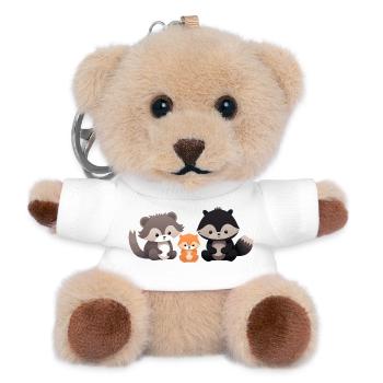 Cute forest animals illustration for kids - Teddy Keyring - white - Front