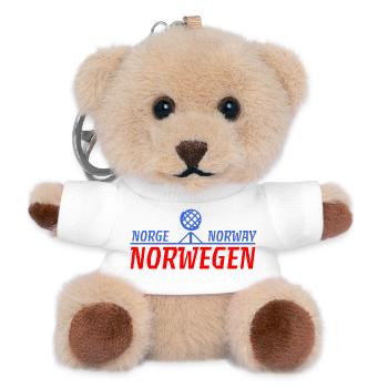 Norwegen Norge Norway Emblem - Teddy Schlüsselanhänger - Weiß - Vorne