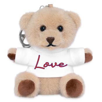 HERZ. HERZ. VALENTINSTAG. LIEBE. LIEBE. PAAR. - Teddy Schlüsselanhänger - Weiß - Vorne