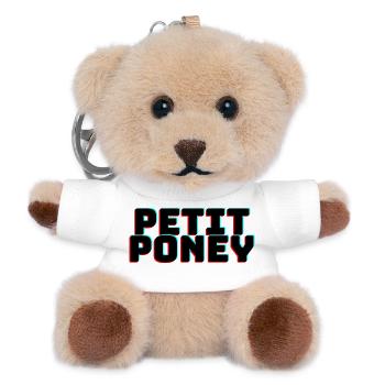 Petit poney - cadeau humour - musique petit poney - Porte-clés ourson - blanc - Devant