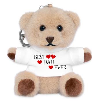 Geschenk Vater Geschenkidee Vatertag Geschenk Papa - Teddy Schlüsselanhänger - Weiß - Vorne