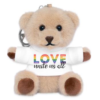 LGBT Pride Month - Liebe vereint uns alle - Teddy Schlüsselanhänger - Weiß - Vorne