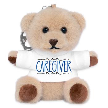 Keeper Proud Mom Cute Gift - Teddy Keyring - white - Front