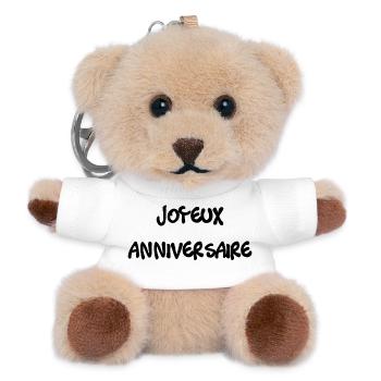 HAPPY BIRTHDAY. HAPPY BIRTHDAY. ANNIVERSARY. - Teddy Keyring - white - Front