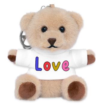 LIEBE. PAAR. GERADE VERHEIRATET. Junggesellinnenabschied. VALENTINSTAG. - Teddy Schlüsselanhänger - Weiß - Vorne