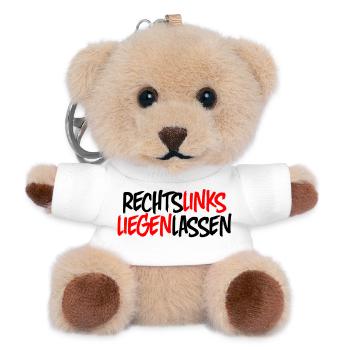 Leave it on the right - Teddy Keyring - white - Front