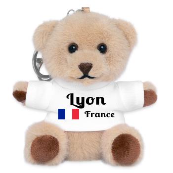 Lyon France- Stylish prints - Teddy Keyring - white - Front