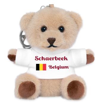 Schaerbeek Belgium- Stylish prints - Teddy Keyring - white - Front