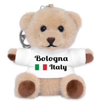 Bologna Italy - Stylish prints - Teddy Keyring - white - Front