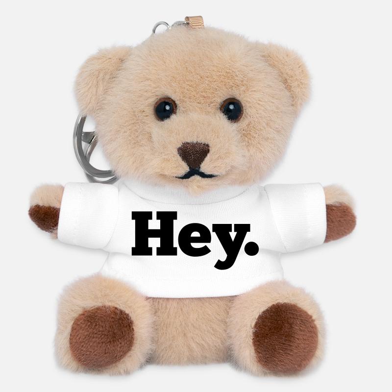 Hey - Teddy Keyring - white