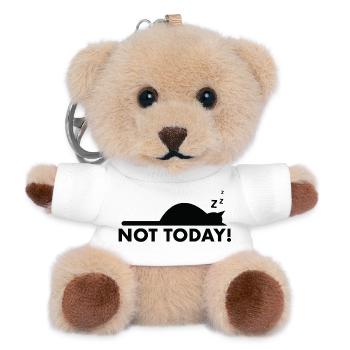 Nope! Not today – Funny Cat Saying Humor - Teddy Keyring - white - Front