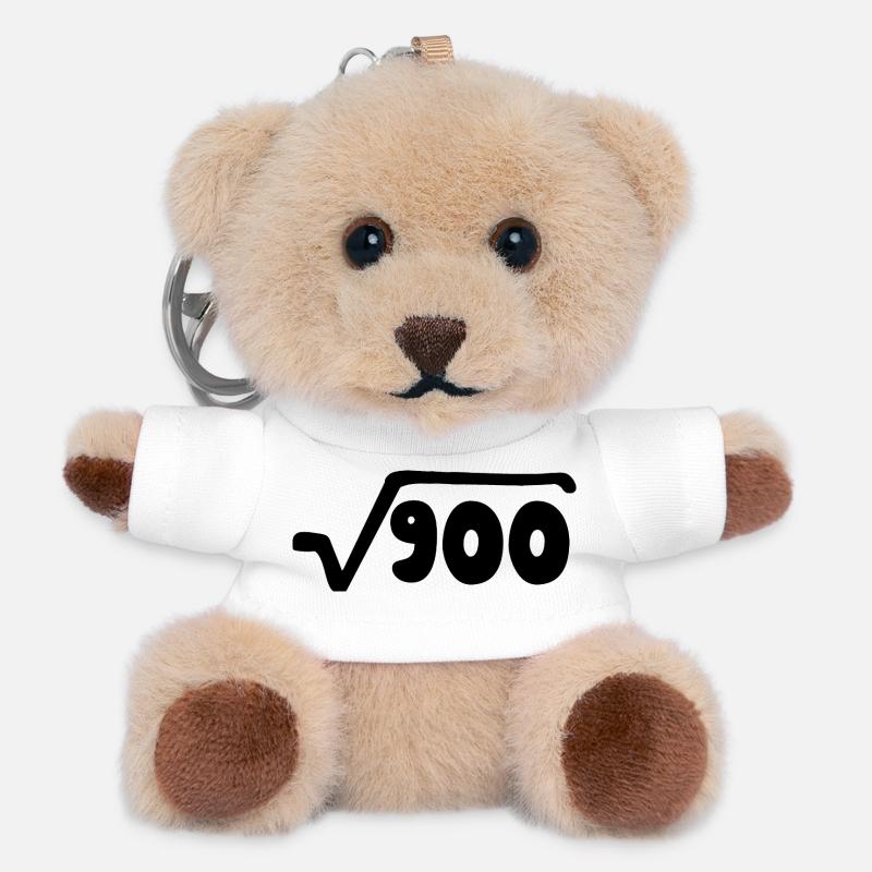 Birthday 30 years - or anniversary - Teddy Keyring - white