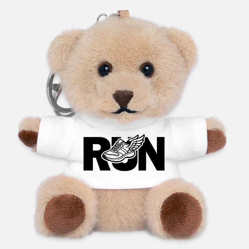 Run - course à pied - Porte-clés ourson - blanc
