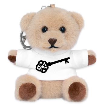 Ornate Skeleton Key Silhouette - Teddy Keyring - white - Front