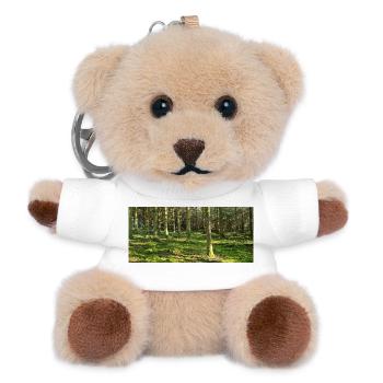Lichter Waldlandschaft Druckdesign - Teddy Schlüsselanhänger - Weiß - Vorne