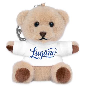 Lugano Design Souvenir - Teddy Keyring - white - Front