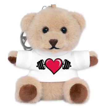 Amateur de gym - Porte-clés ourson - blanc - Devant