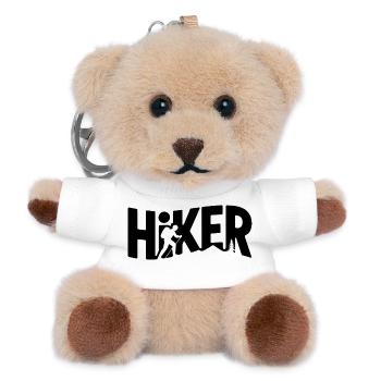 Hiker Typography - Hiking Design - Teddy Keyring - white - Front