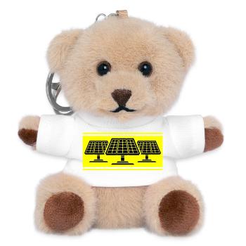 Panneaux solaires photovoltaïques - Porte-clés ourson - blanc - Devant