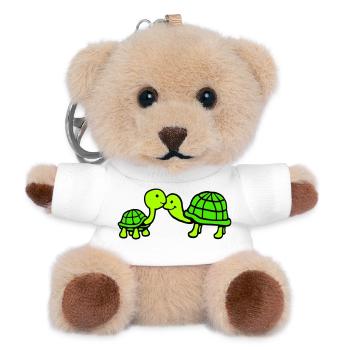 2 turtles long neck kissing couple love team - Teddy Keyring - white - Front