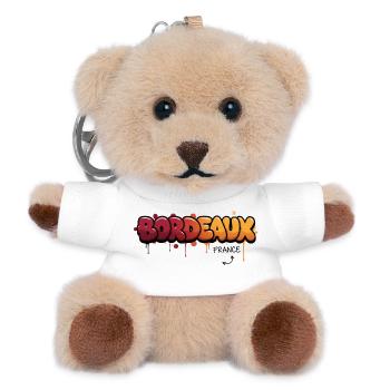 Bordeaux graffiti city logo - Teddy Keyring - white - Front