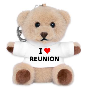 I Love La Reunion - Porte-clés ourson - blanc - Devant