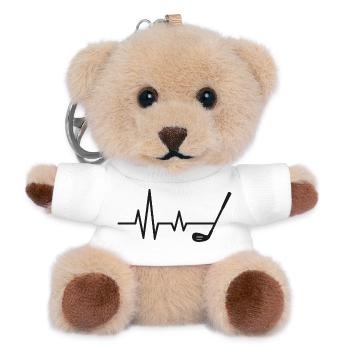 Heartbeat Golf Motif Design - Teddy Keyring - white - Front