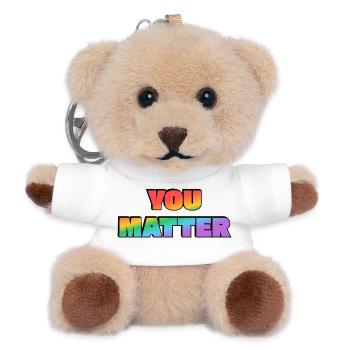You Matter Regenbogen-Farbverlauf - Teddy Schlüsselanhänger - Weiß - Vorne