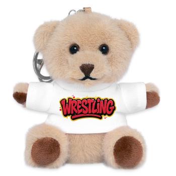 Wrestling Graffiti Lettering - Teddy Keyring - white - Front