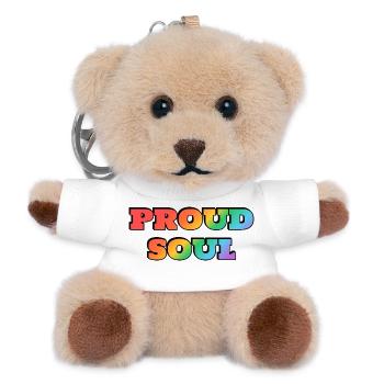 Stolze Seele Regenbogen Text - Teddy Schlüsselanhänger - Weiß - Vorne