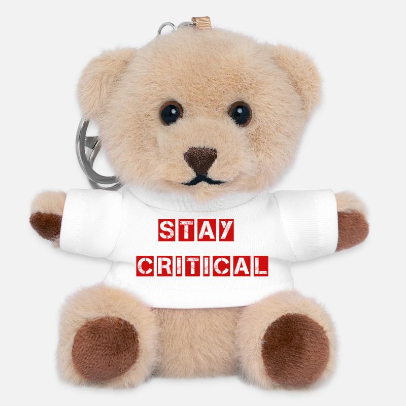 Stay Critical Shirt - Question Everything - Teddy Keyring - white