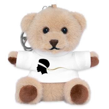 Minimalist Black And White Afro - Teddy Keyring - white - Front