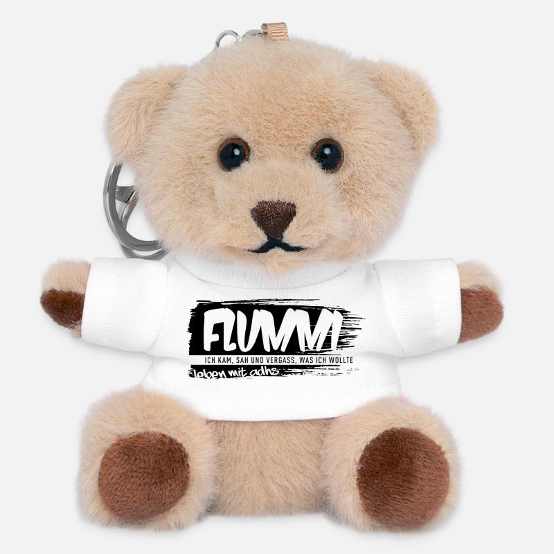 FLUMMI – Vivre avec le TDAH - Porte-clés ourson - blanc