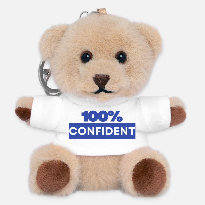 100% confident - Teddy Keyring - white
