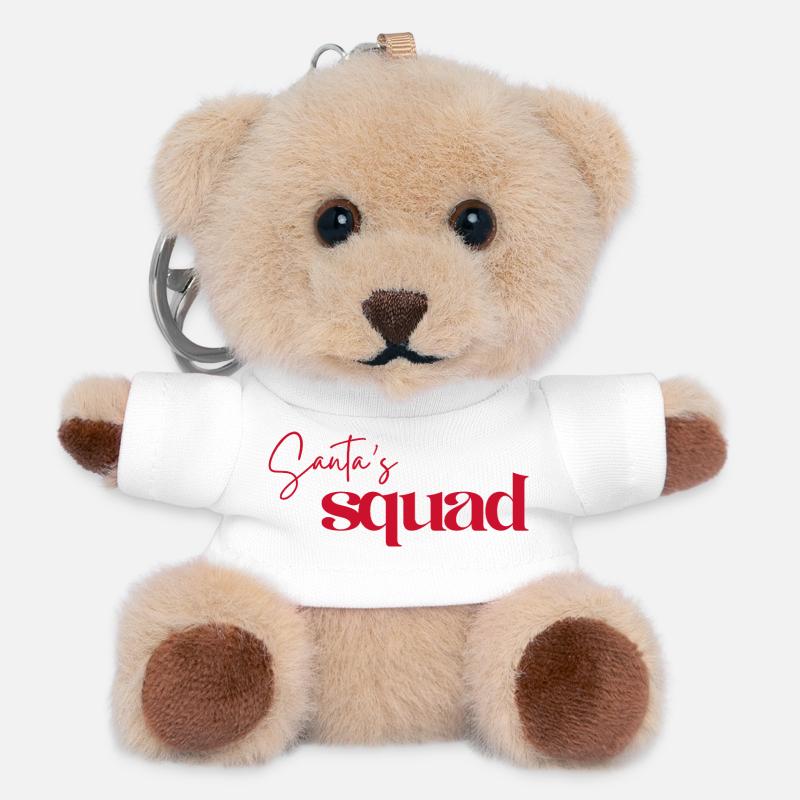 Santa Squad Logo - Teddy Keyring - white