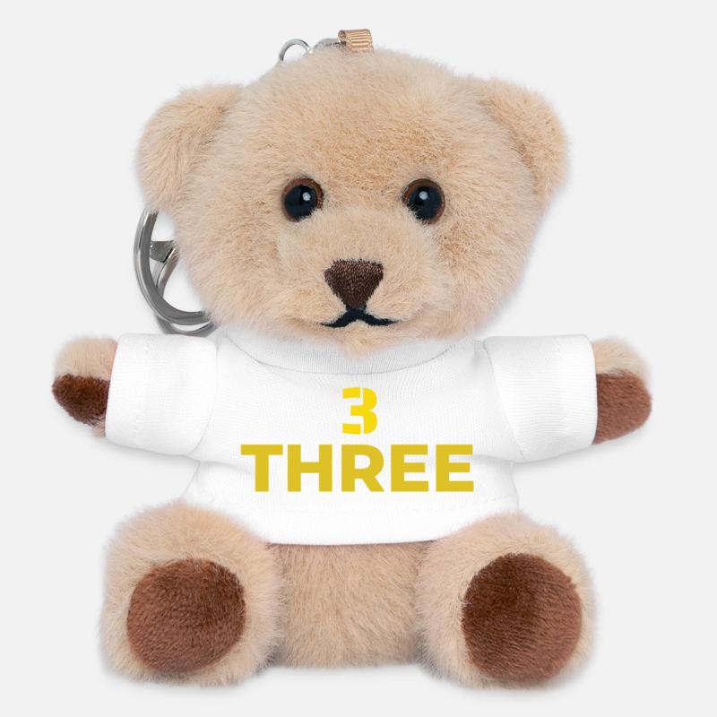 Three yellow ones in bold - Teddy Keyring - white