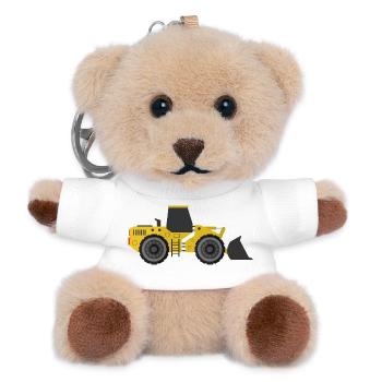 Excavator - Teddy Keyring - white - Front